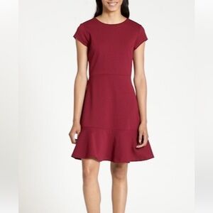 GAP Burgundy Cap Sleeve Mini Dress